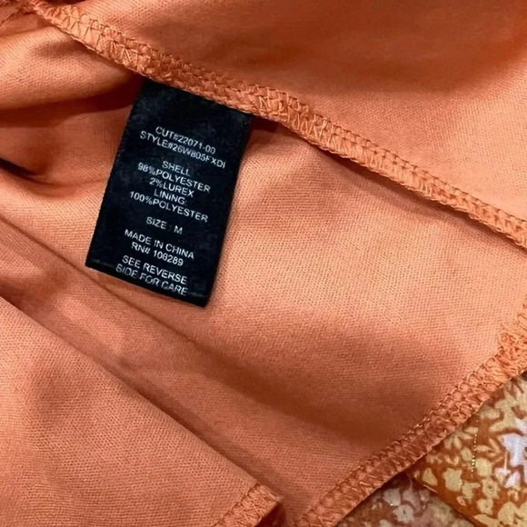 Trixxi Orange Floral Chiffon Tiered Mini Cami Dress M - Picture 4 of 4